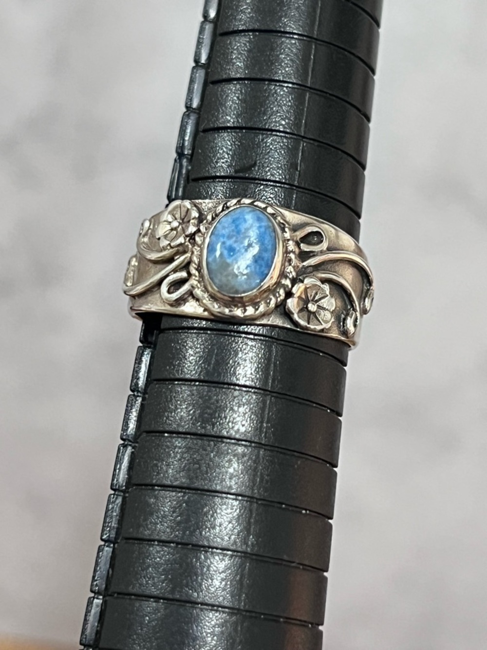 925 Sterling Carolyn Pollack Southwestern Lapis Ring sir 9-9.25